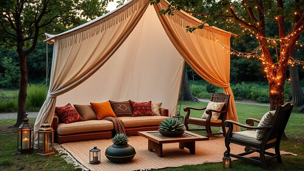 boho campsite cozy decor