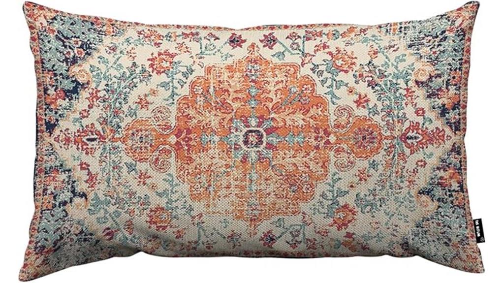 boho carpet and pillow
