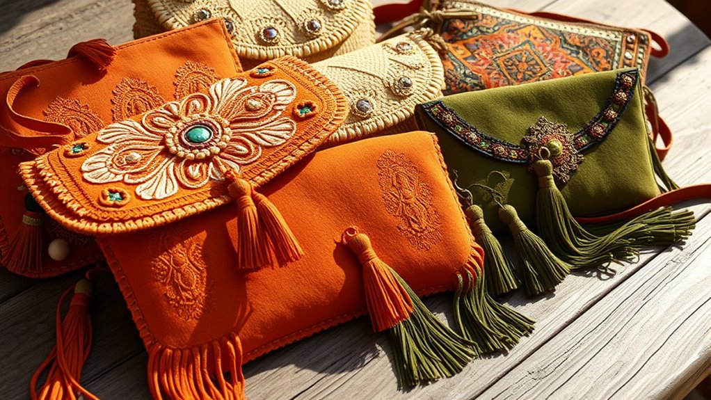 boho clutches and wallets
