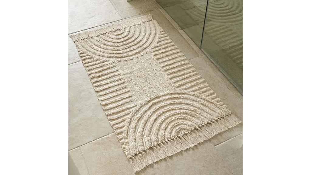 boho cotton bathroom rug