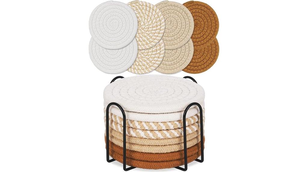 boho cotton drink coasters