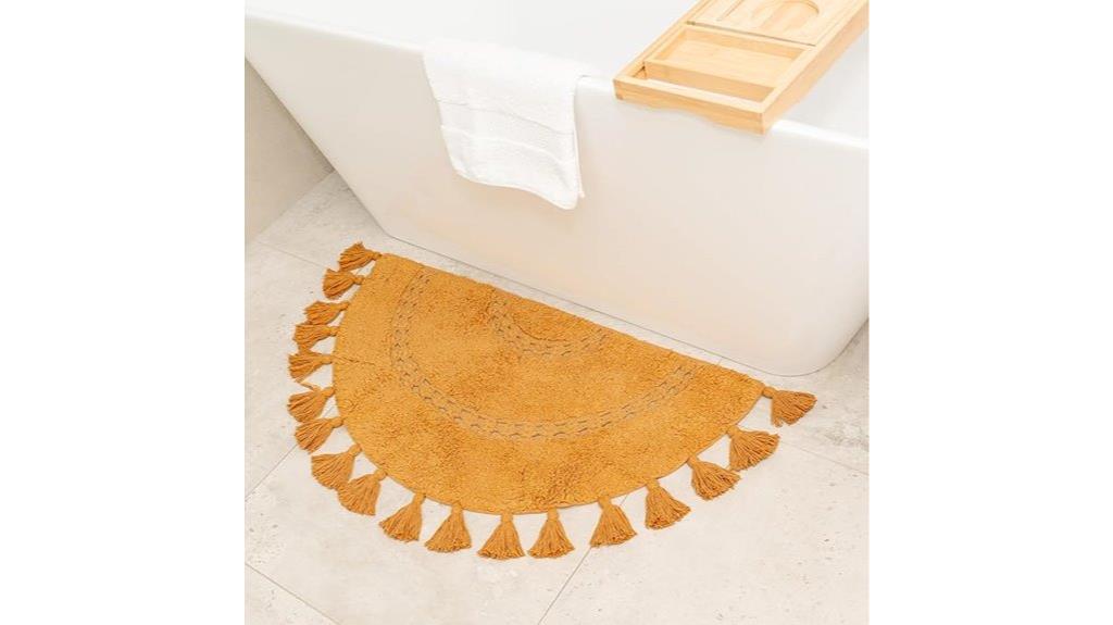 boho cotton half moon rug