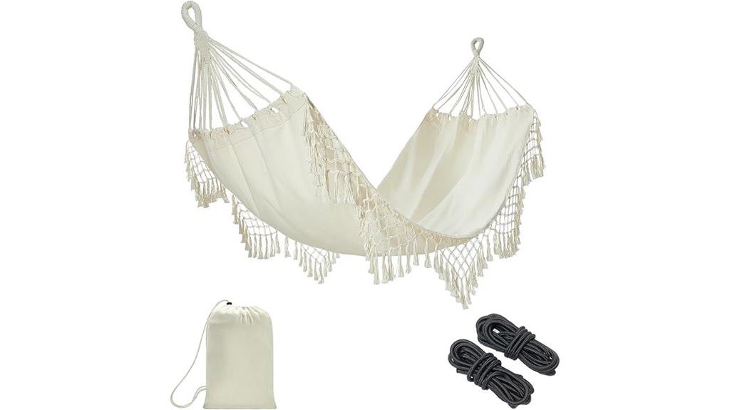 boho cotton hammock 300lbs
