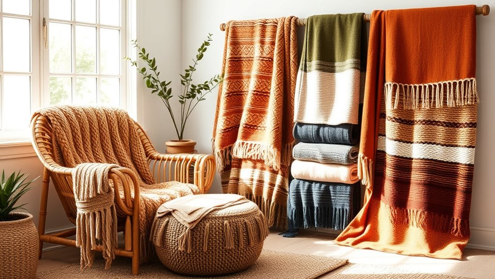 boho cozy throw blankets