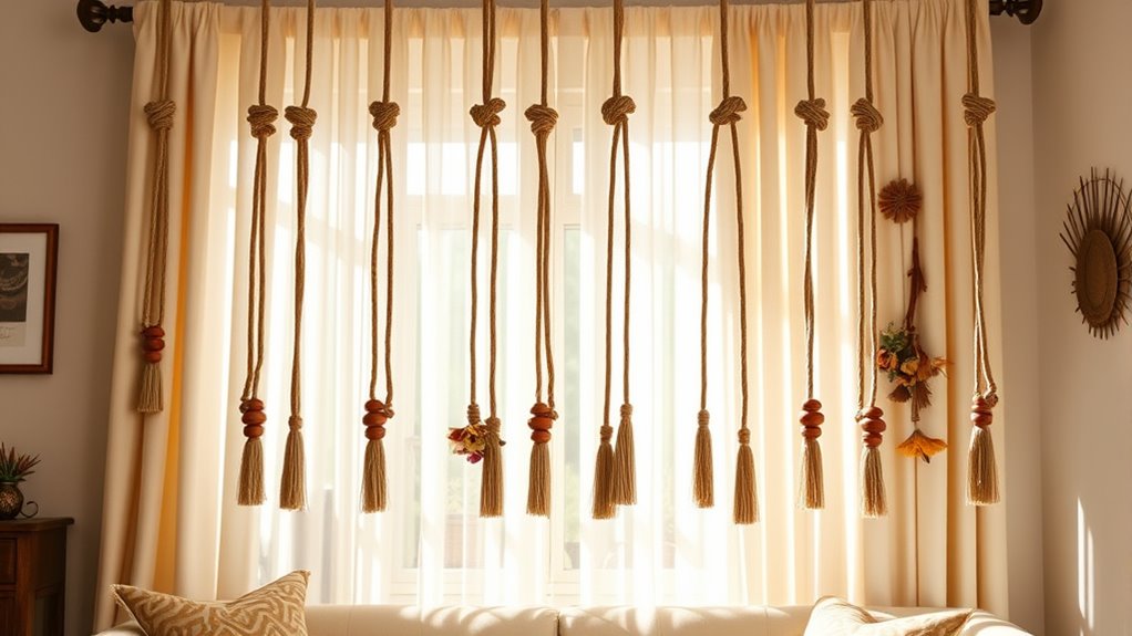 boho curtain tiebacks