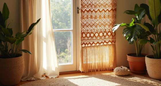 boho curtains and macram