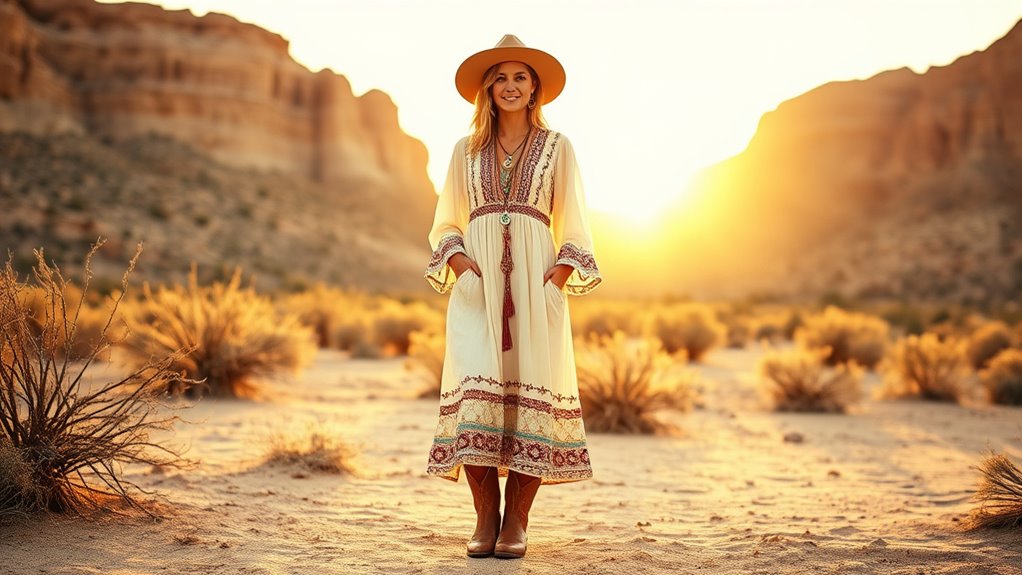 boho dresses with cowboy boots