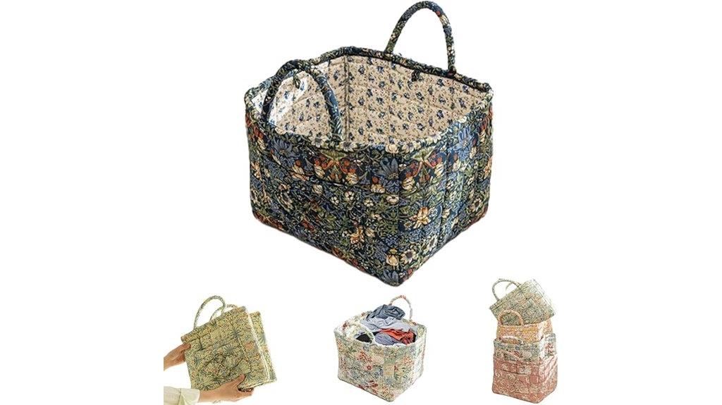 boho fabric storage basket