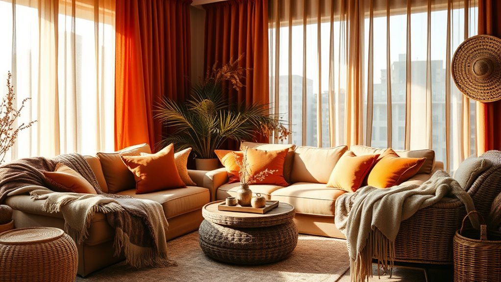 boho fall fabric decor