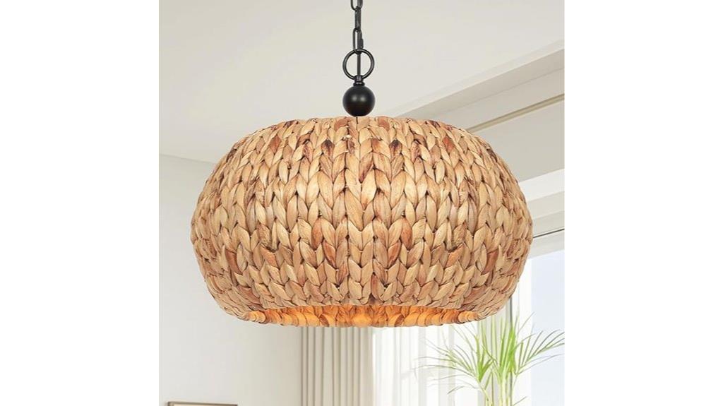 boho farmhouse woven light