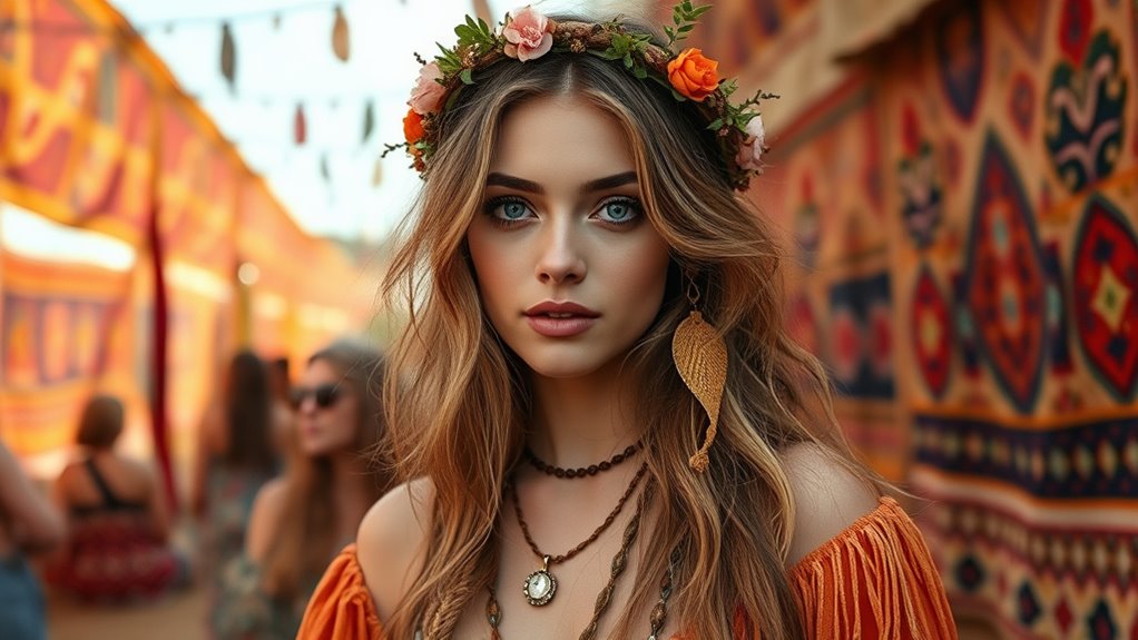 boho festival hair and makeup