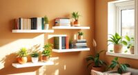 boho floating shelf decor