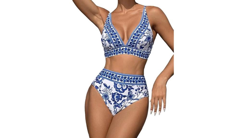 boho floral bikini set