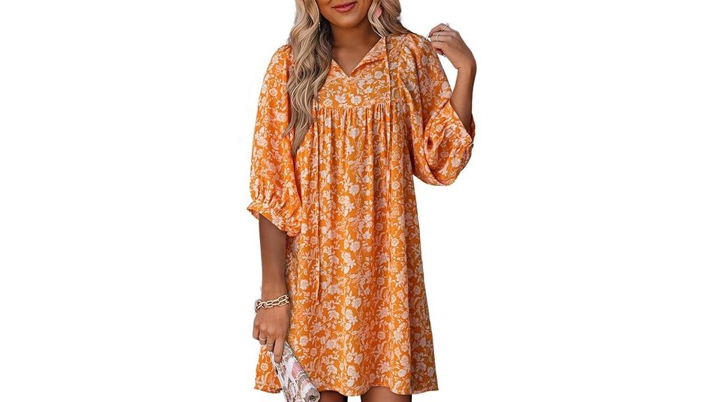 boho floral chiffon dress