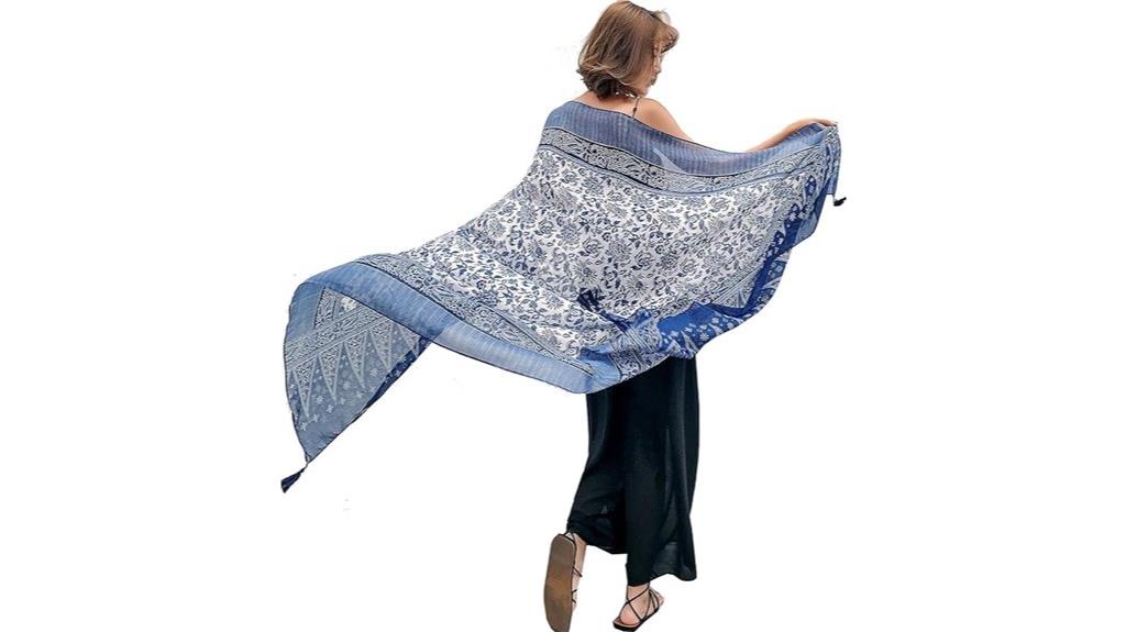 boho floral hemp scarf
