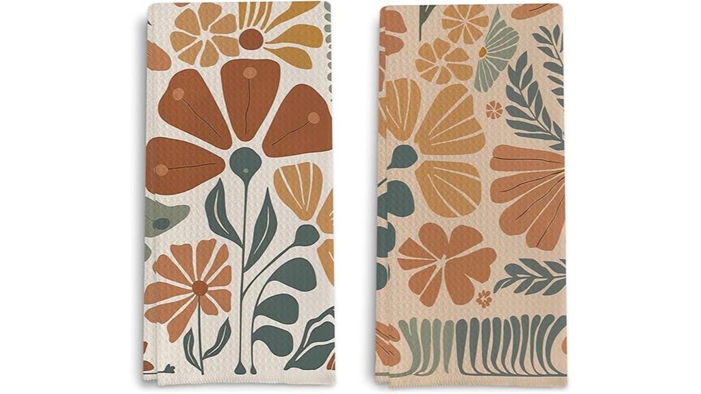 boho floral kitchen towels
