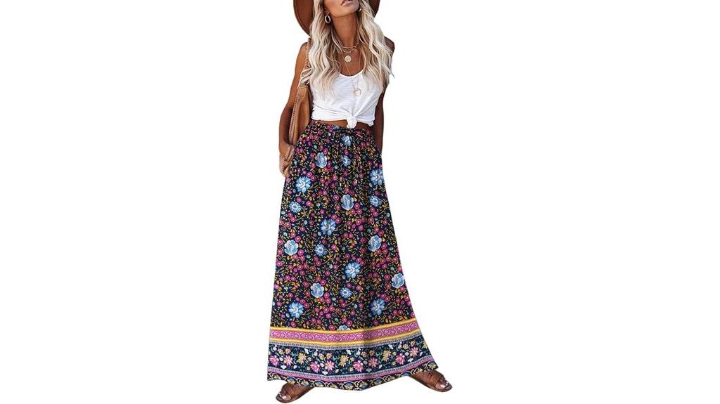 boho floral maxi skirt