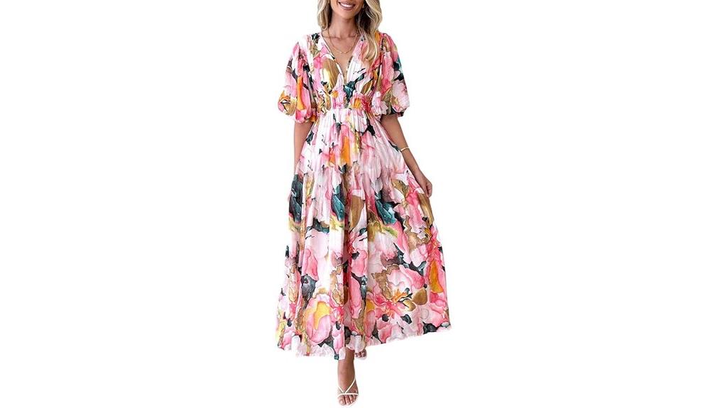 boho floral midi dress