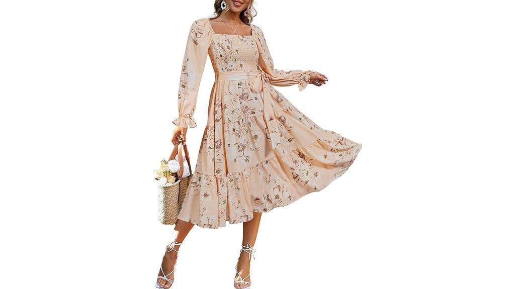 boho floral midi dress