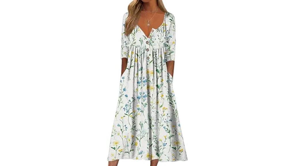 boho floral midi dress