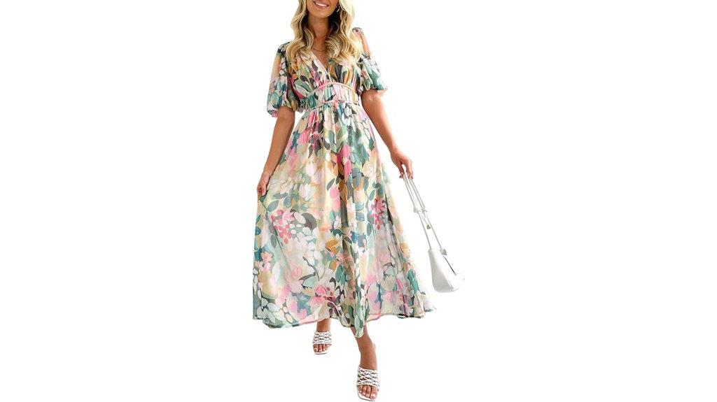 boho floral midi dress