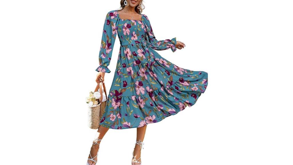 boho floral midi dress