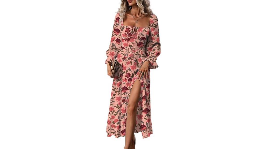 boho floral midi dress