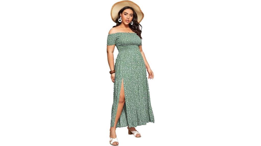 boho floral off shoulder dress