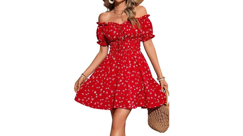 boho floral off shoulder dress