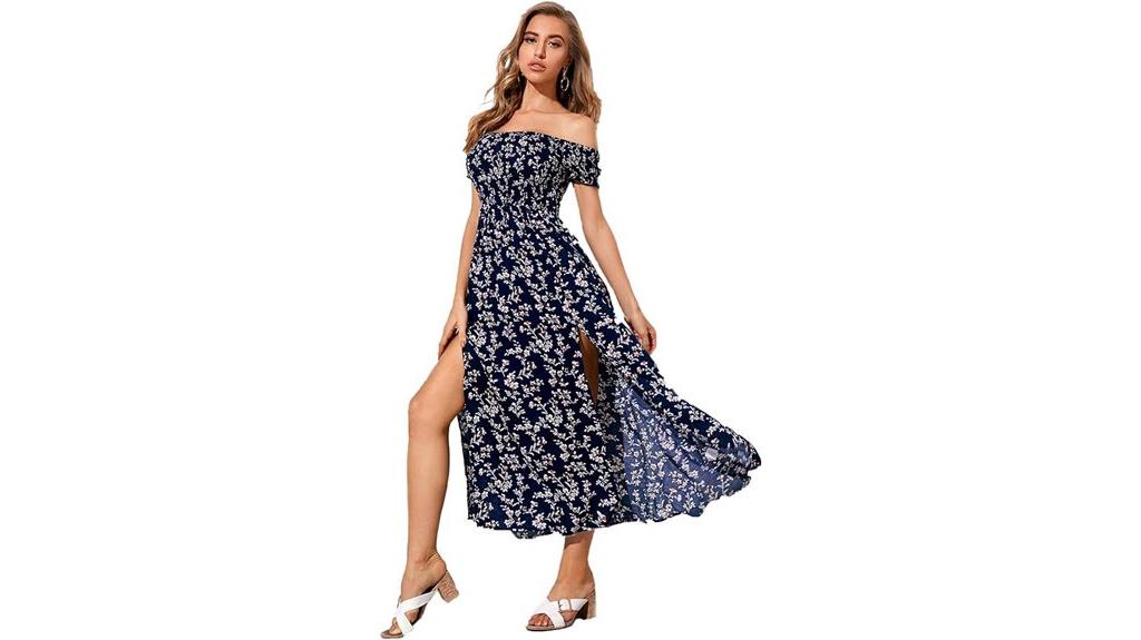 boho floral off shoulder dress