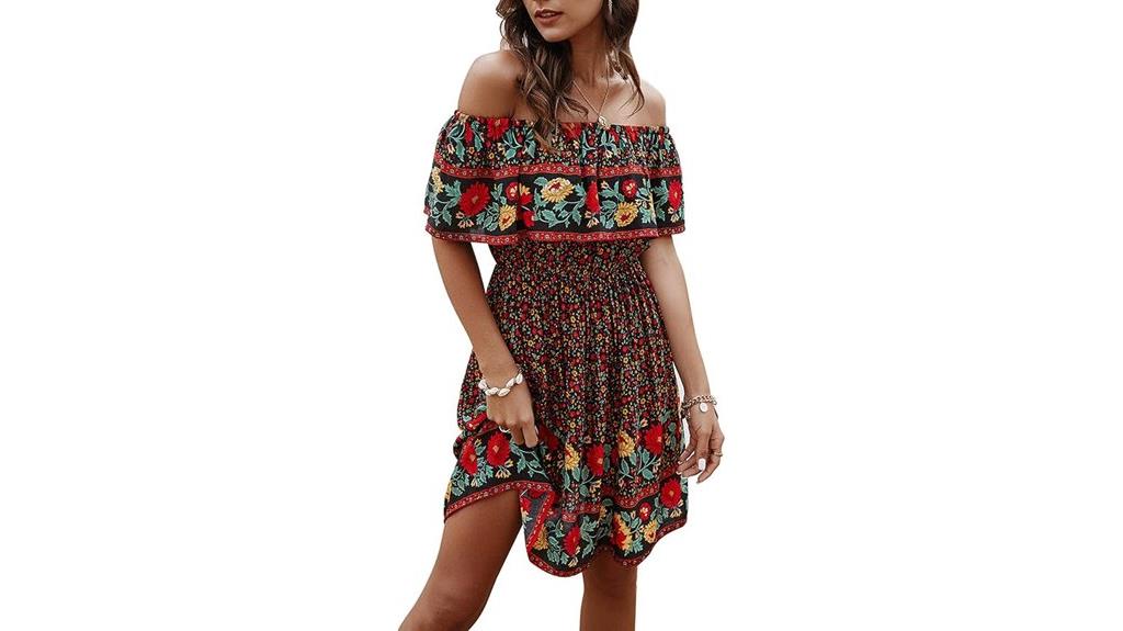 boho floral off shoulder