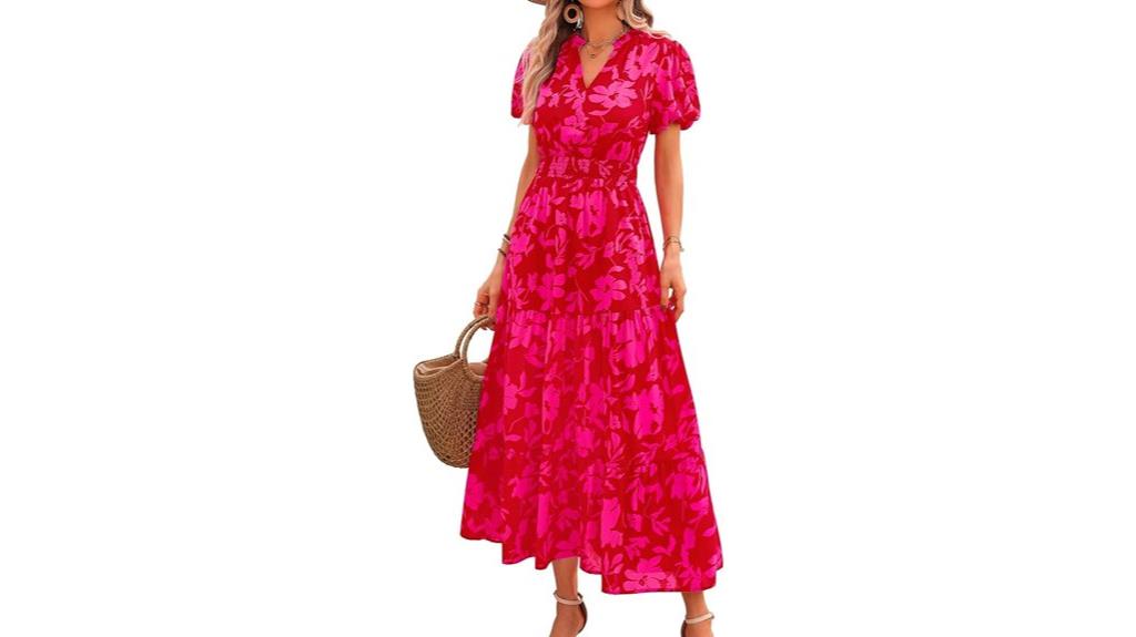 boho floral puff sleeves