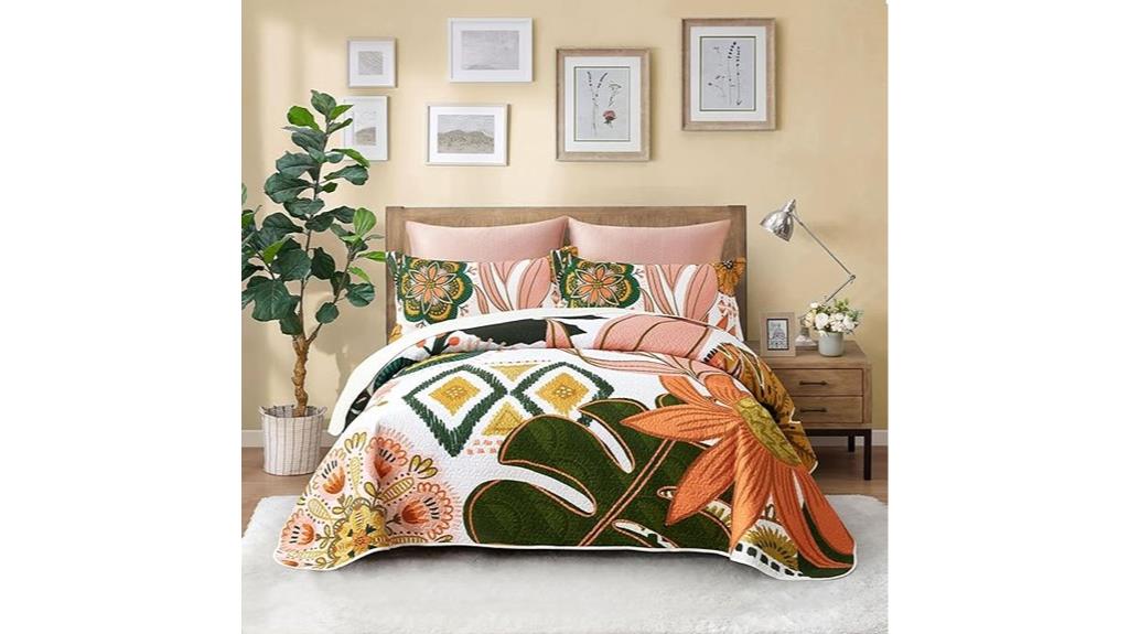 boho floral quilt set