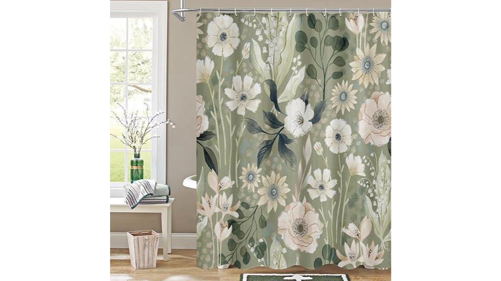 boho floral shower curtain
