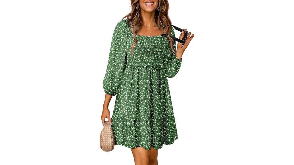boho floral square neck