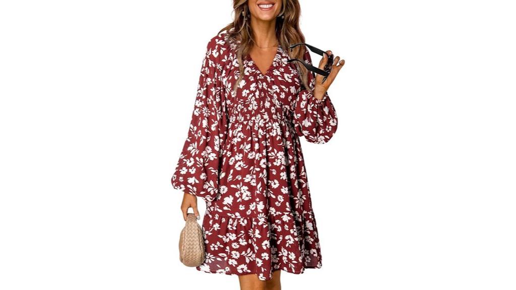 boho floral v neck dress