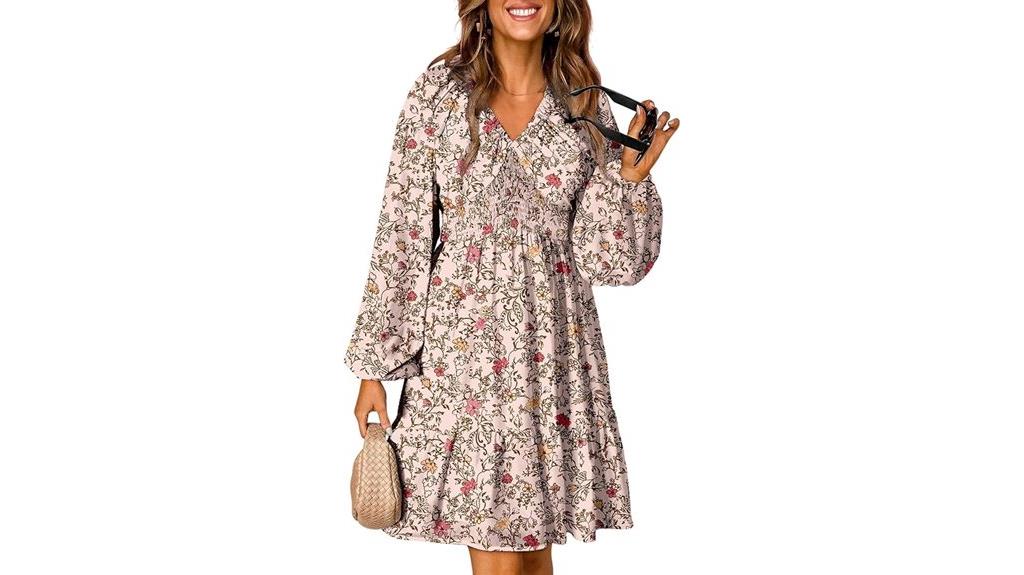 boho floral v neck dress