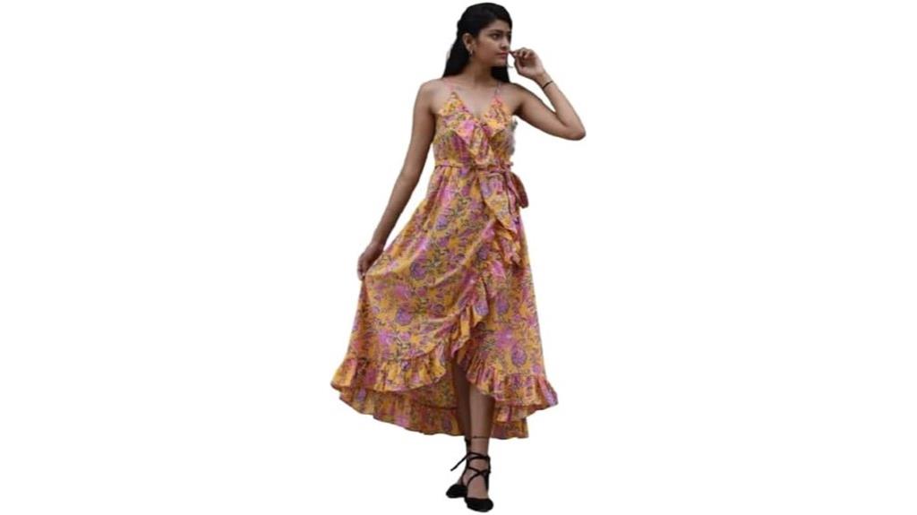 boho floral v neck maxi