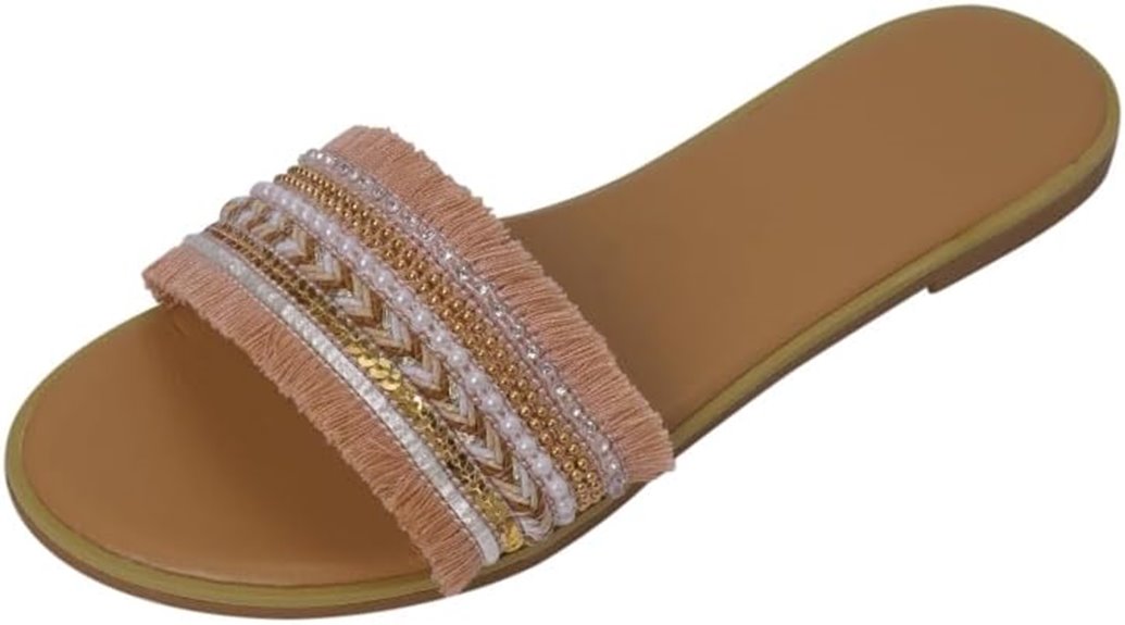 boho fringe slip ons