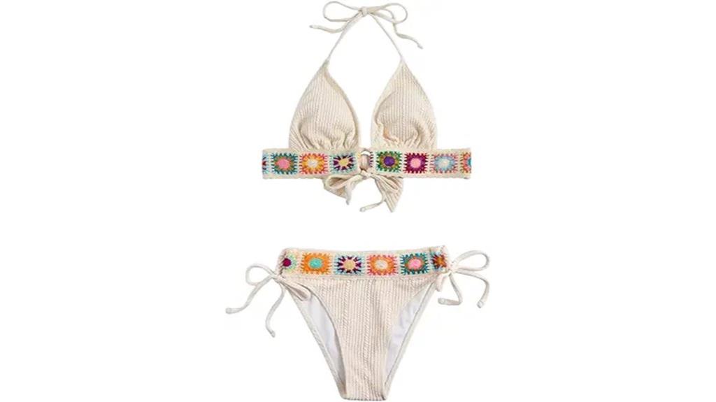 boho halter triangle bikini