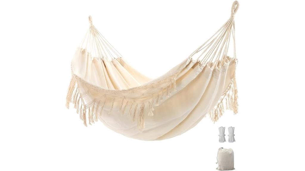 boho hammock with tassels
