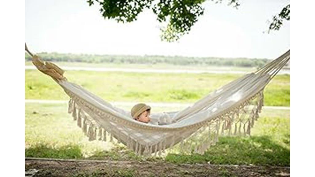 boho handmade macrame swing