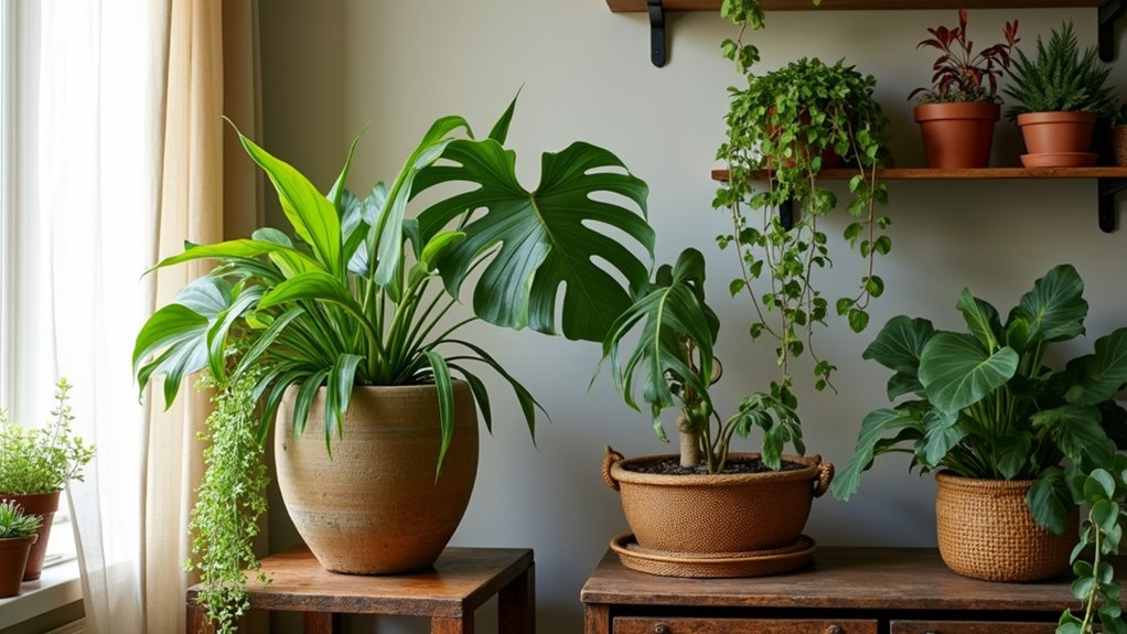 boho indoor plant decor