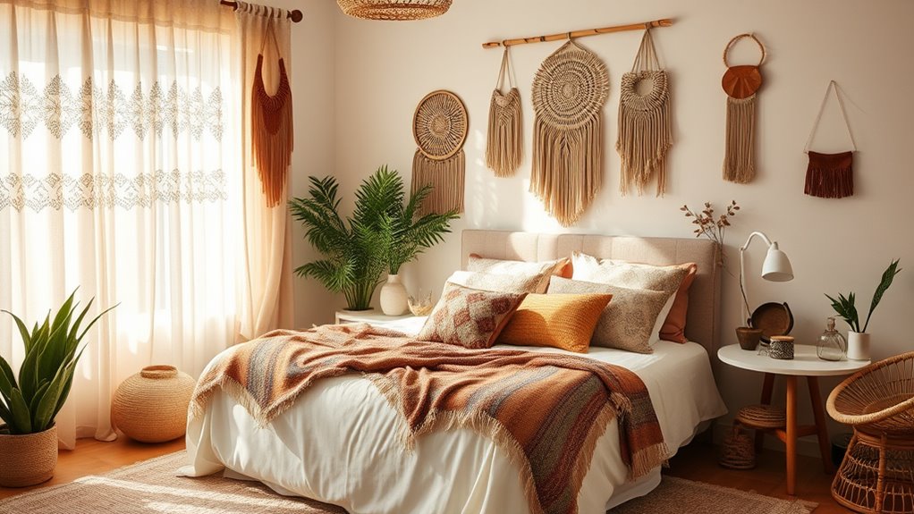 boho layered cozy textiles