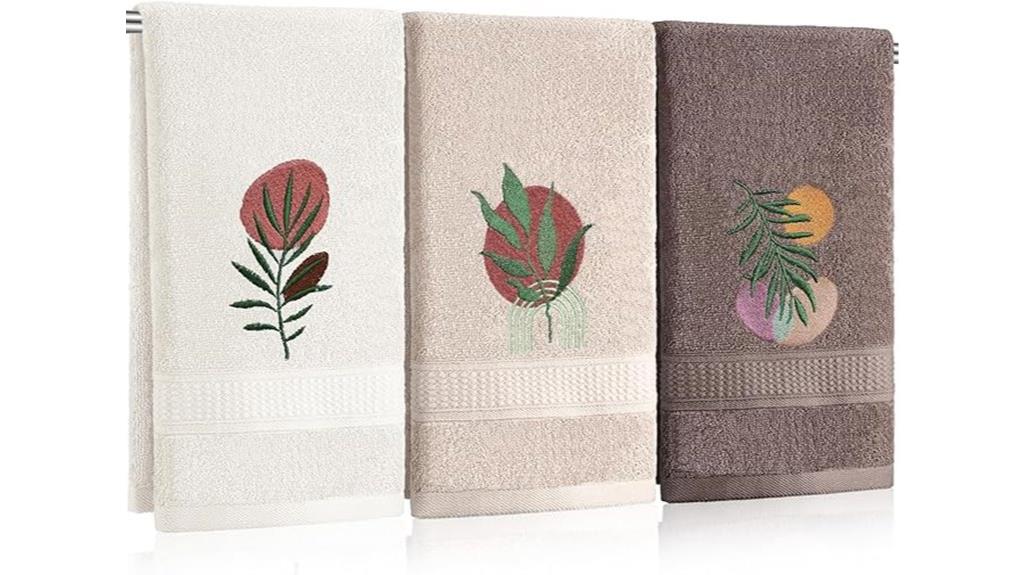 boho leaf cotton towels