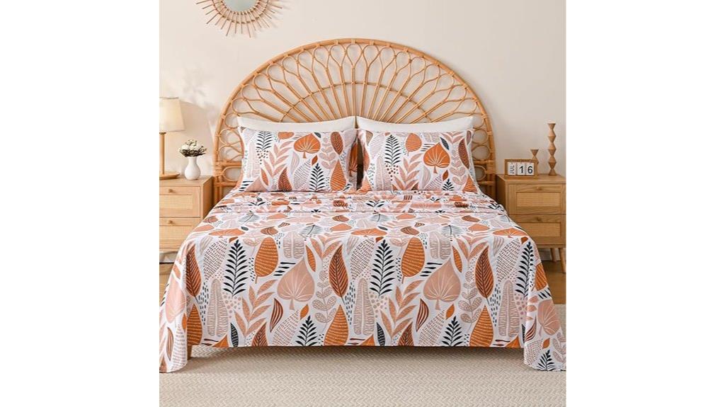 boho leaf sheet set