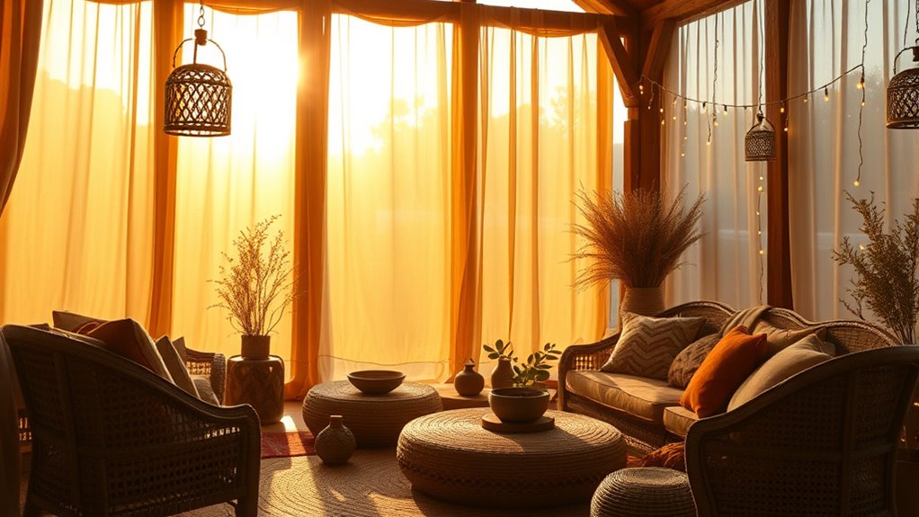 boho lighting with lanterns
