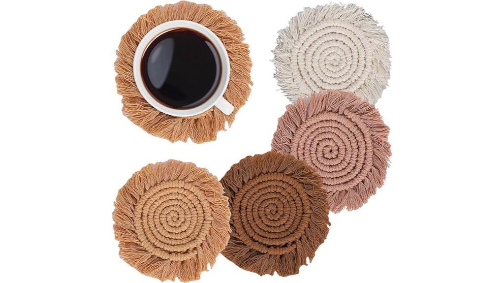 boho macrame coasters