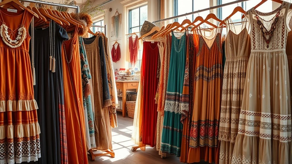 boho maxi tiered dresses
