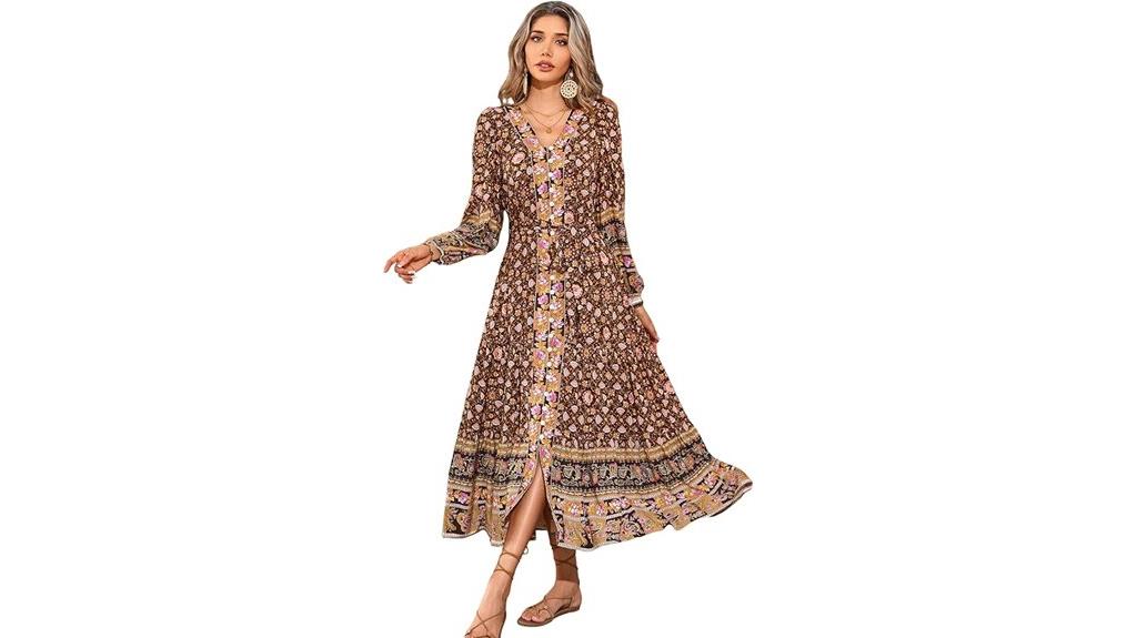boho midi dress with belt